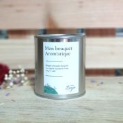 Bougie cire d'olive dans pot métal senteur sauge menthe basilic